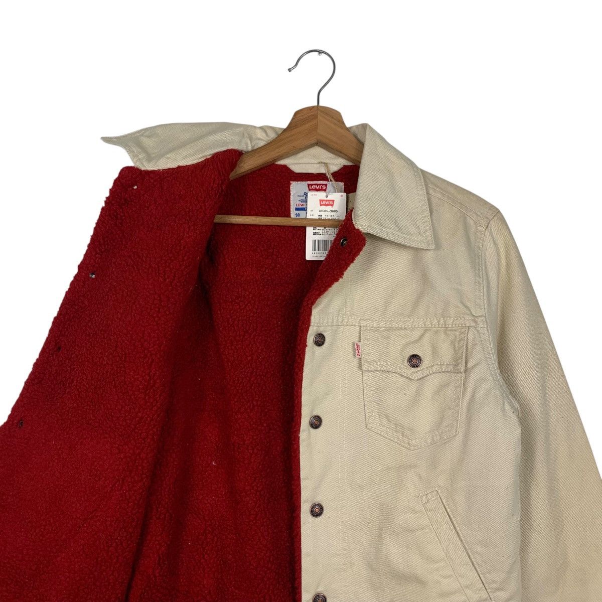 Levi's LEVIS Red Fleece Lined Beige Denim Jacket #1931-C84 Size M / US 6-8 / IT 42-44 - 10 Thumbnail