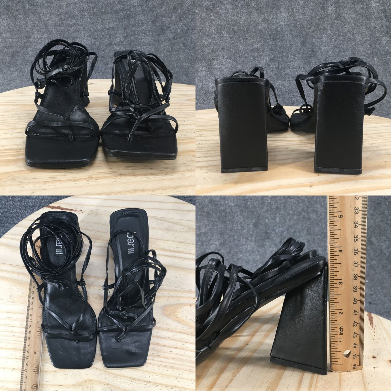 Bar III Bar III Womens Sandal Alanap Chunky Strappy Black Faux Leather Casual 7.5 M NEW Size US 8 / IT 38 - 9 Thumbnail
