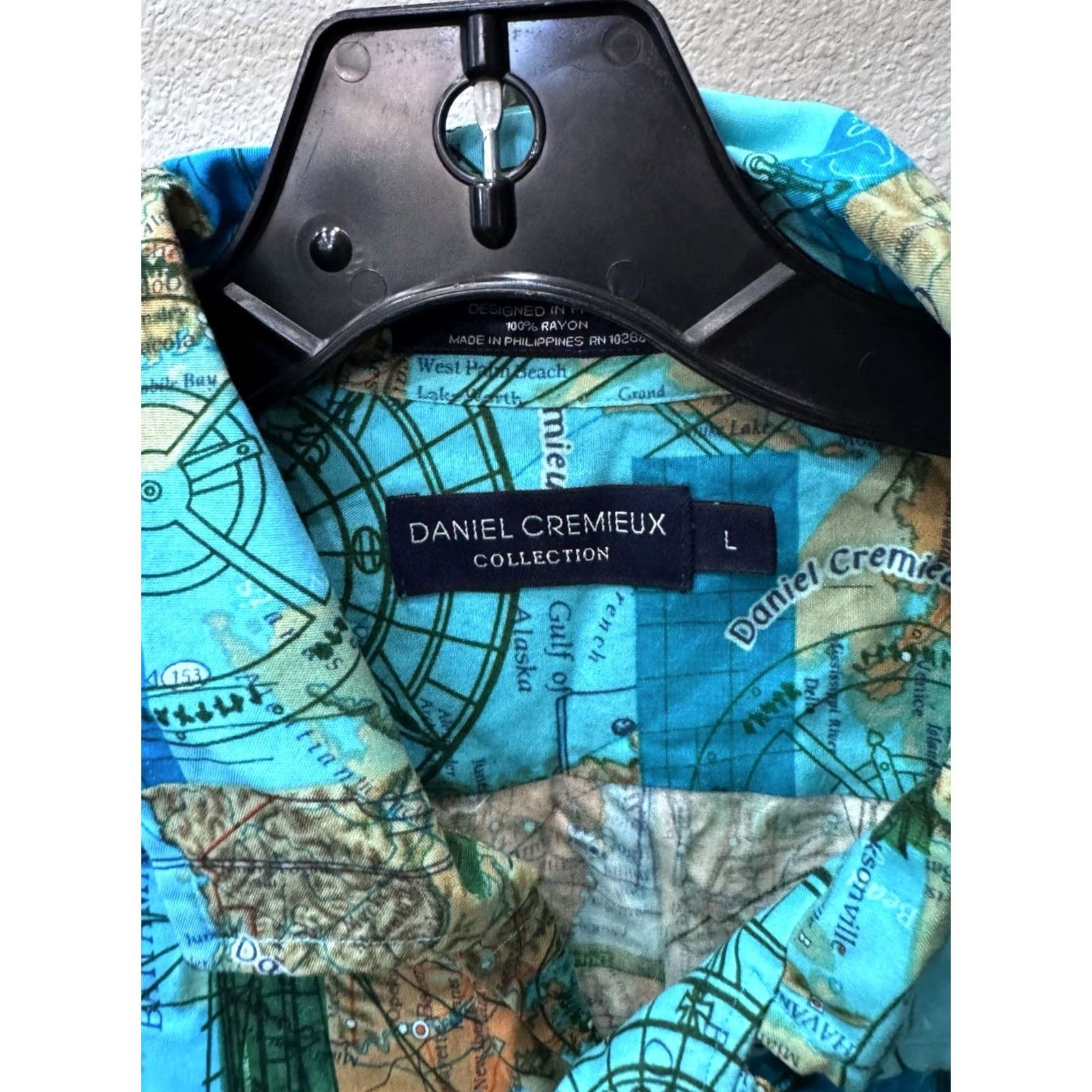 Cremieux Daniel Cremieux SHORT SLEEVE BUTTON UP SHIRT Large L Nautical Artwork Multicolor Mens Size US L / EU 52-54 / 3 - 6 Thumbnail
