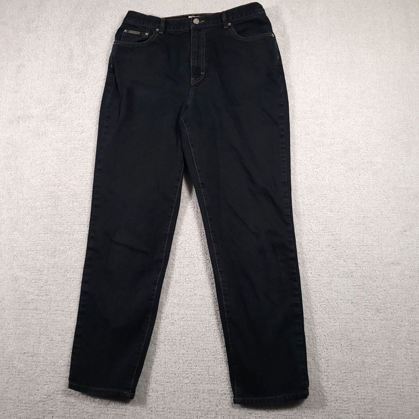 Calvin Klein Vtg Calvin Klein Jeans Women’s 14 Dark Wash Stretch Skinny Denim Jeans 90s Womens Size 36" / US 14 / IT 50 - 2 Thumbnail