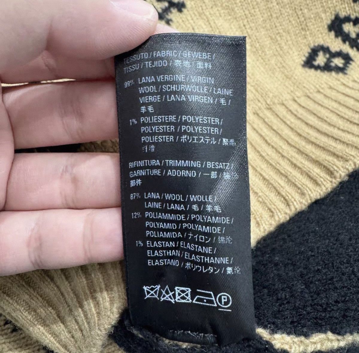 Balenciaga Balenciaga M All Over Logo Crewneck Sweater Beige Black Size M / US 6-8 / IT 42-44 - 5 Thumbnail