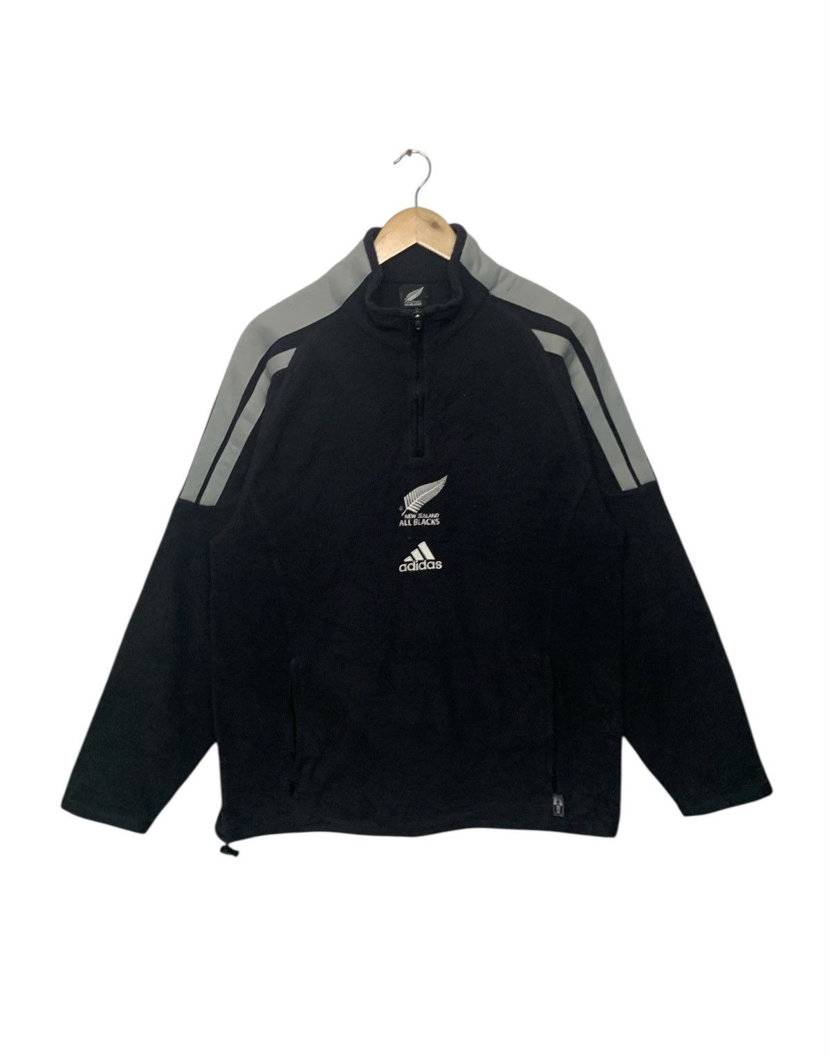 Adidas × All Blacks × Vintage Vintage Adidas X New Zealand All Black Fleece Half Zipper Size US M / EU 48-50 / 2 - 1 Thumbnail