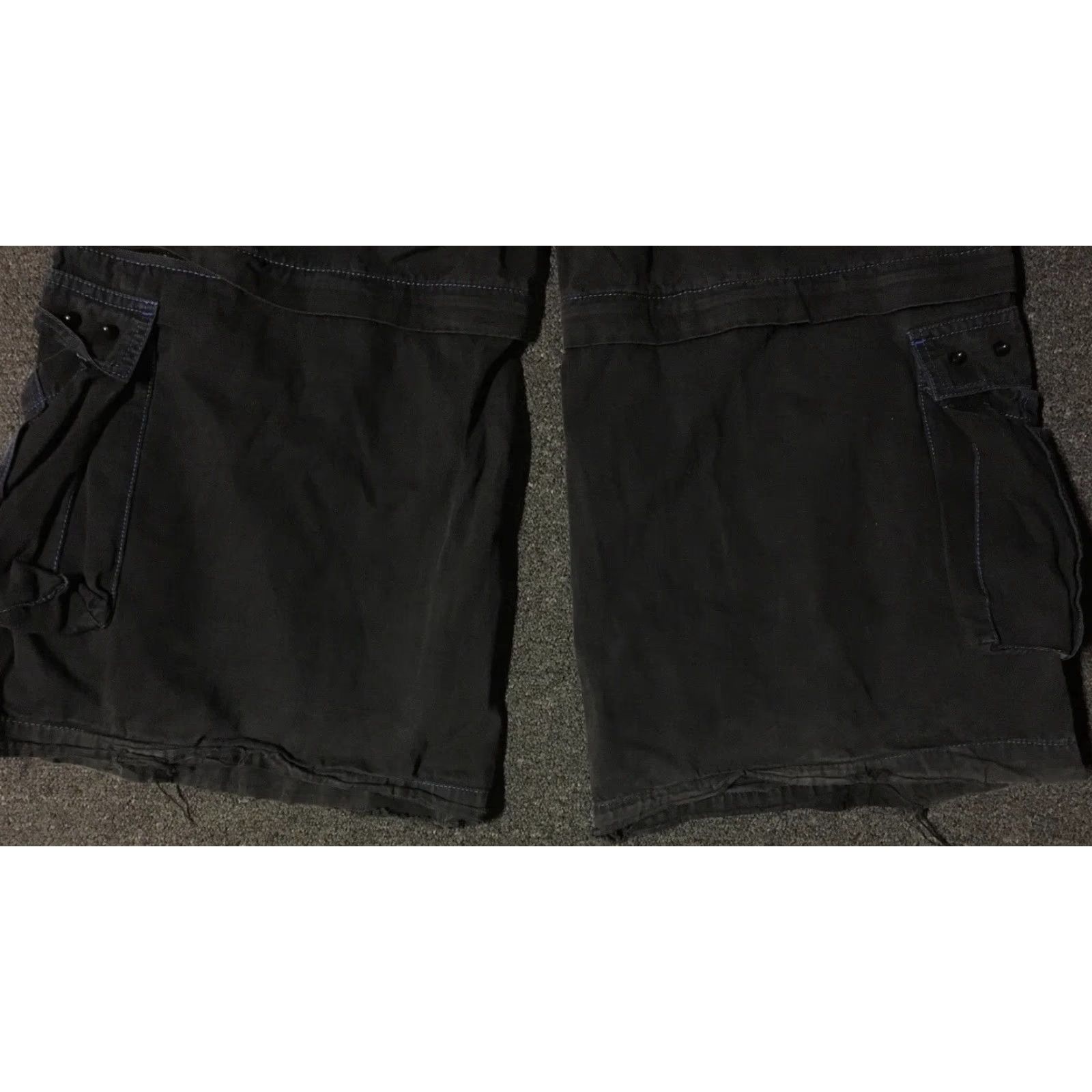 JNCO VINTAGE Tripp NYC Pants Mens Black 34 Wide Leg Jeans Cargo 90s Goth Punk Rave Grunge Skater Baggy Studded Zippers Pockets Leather Chains Size US 34 / EU 50 - 4 Thumbnail