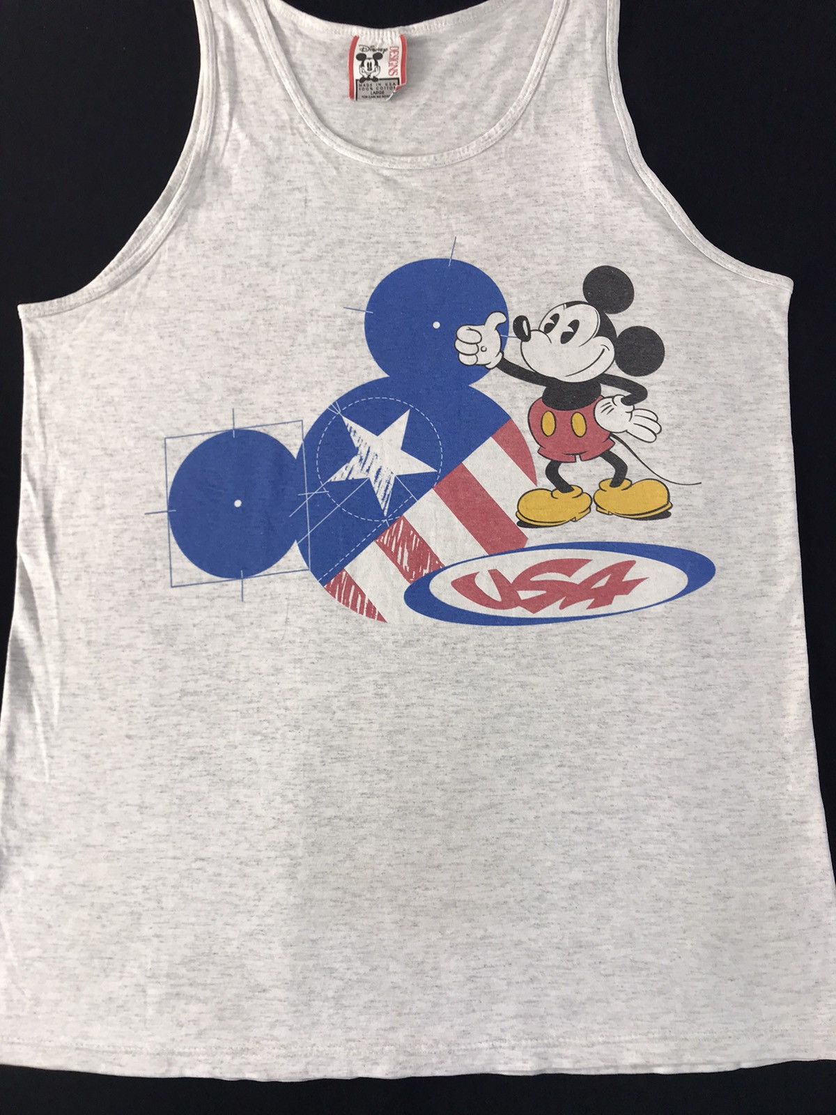 Disney 90s Walt Disney Mickey Mouse USA Flag Logo Printed Size US M / EU 48-50 / 2 - 3 Thumbnail