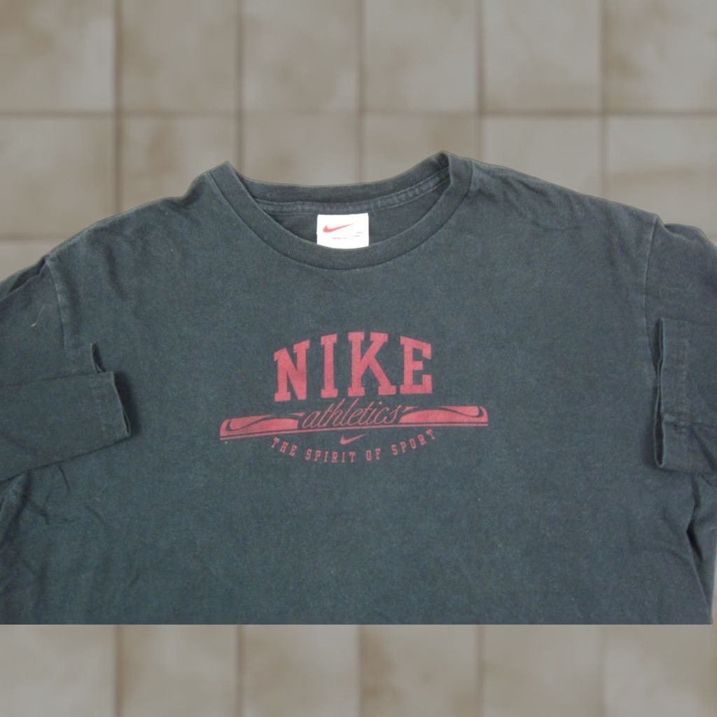 Nike VINTAGE Nike Athletics Shirt Mens XL Black Long Sleeve Crew Neck USA Made Shirt XL Black Nike Logo Regular fit All Seasons Mens XL Shirt Size US XL / EU 56 / 4 - 1 Thumbnail