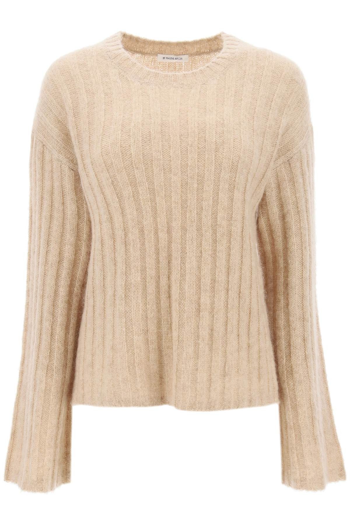 image of By Malene Birger Ribbed Knit Pullover Sweater in Beige, Women's (Size XS)