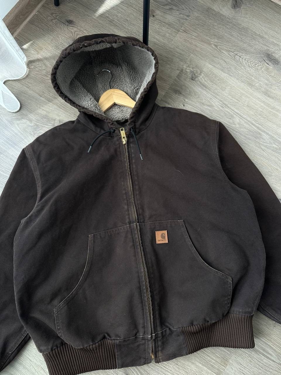 Carhartt × Vintage Vintage Carhartt Workwear Faux Fur Brown Detroit Jacket Size US L / EU 52-54 / 3 - 16 Thumbnail