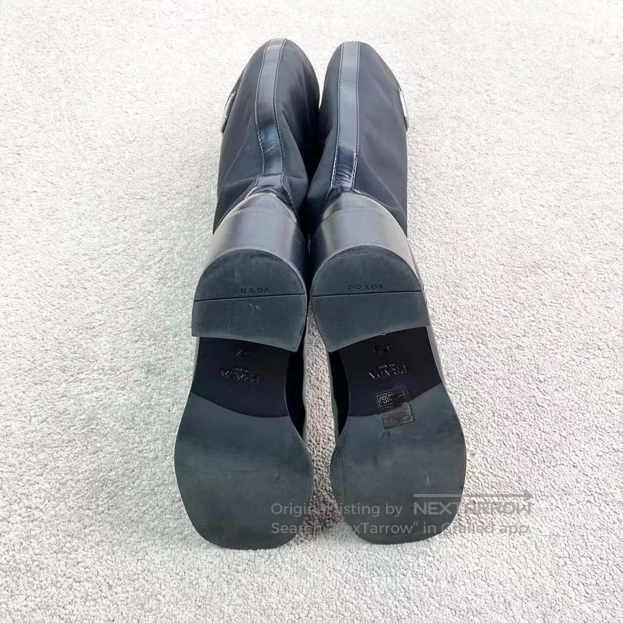 Prada Prada Triangle black shiny boots| Size US 7 / IT 37 - 6 Thumbnail
