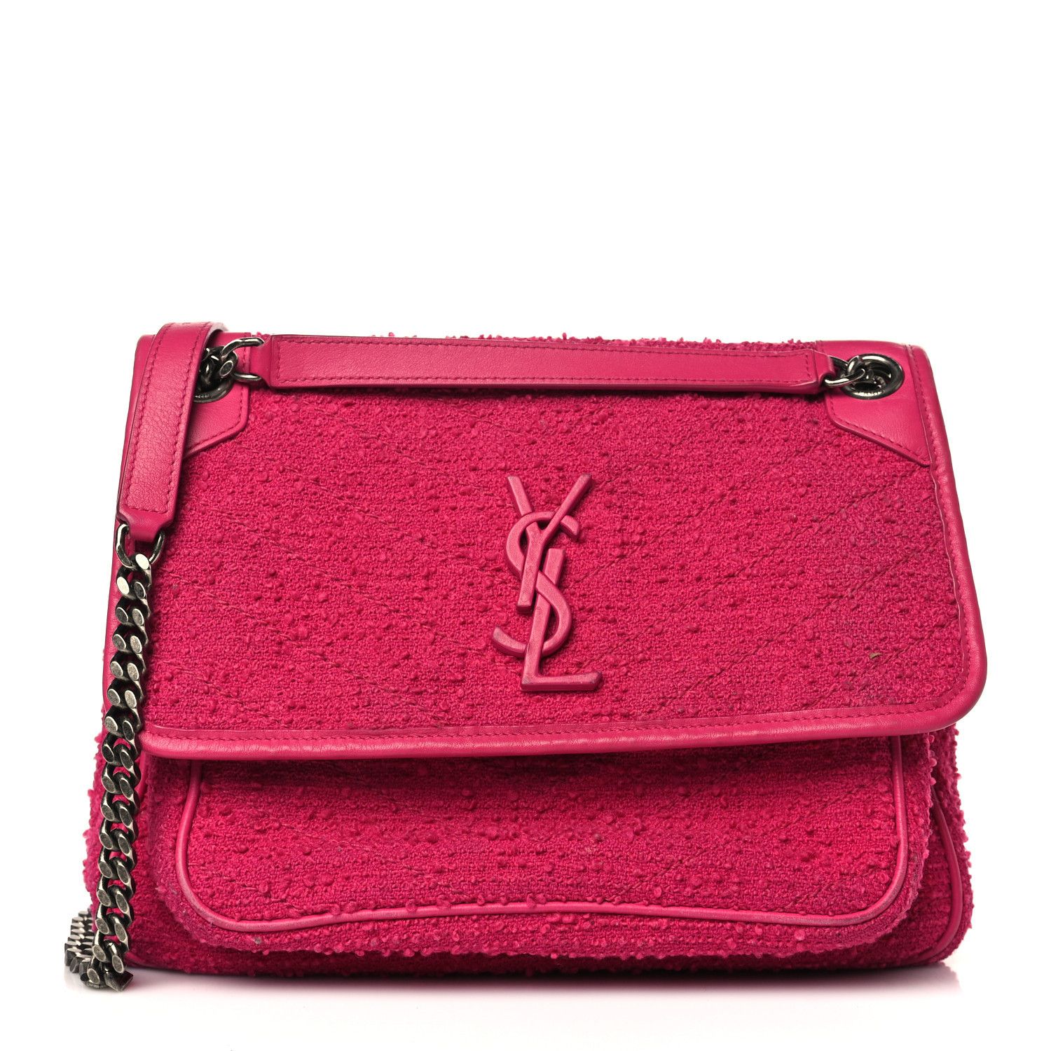 Saint Laurent Paris o1tp1o0125 Size: OS/Tweed niki In Medium in Pink Size ONE SIZE - 1 Thumbnail