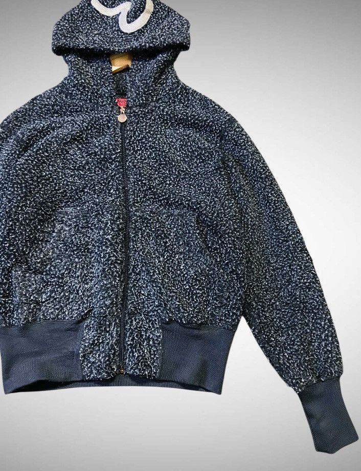 Evisu Vintage Evisu Sherpa Fleece Zip-Up Hoodie - Charcoal Marl Size US L / EU 52-54 / 3 - 5 Thumbnail