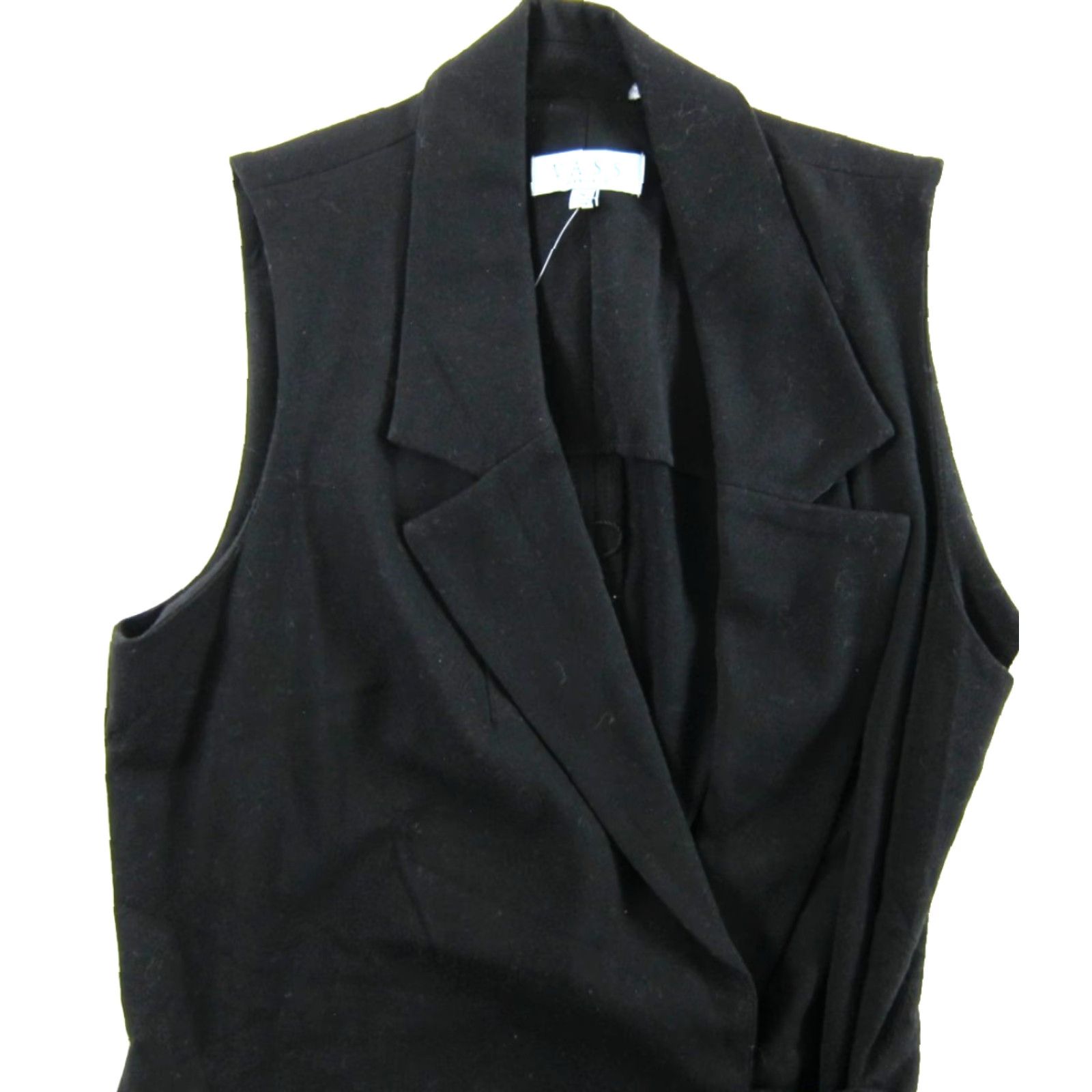 Vintage VINTAGE NWT Joan Vass Black Theodora Sleeveless Belted Pocket Wrap Dress Medium Size M / US 6-8 / IT 42-44 - 4 Thumbnail