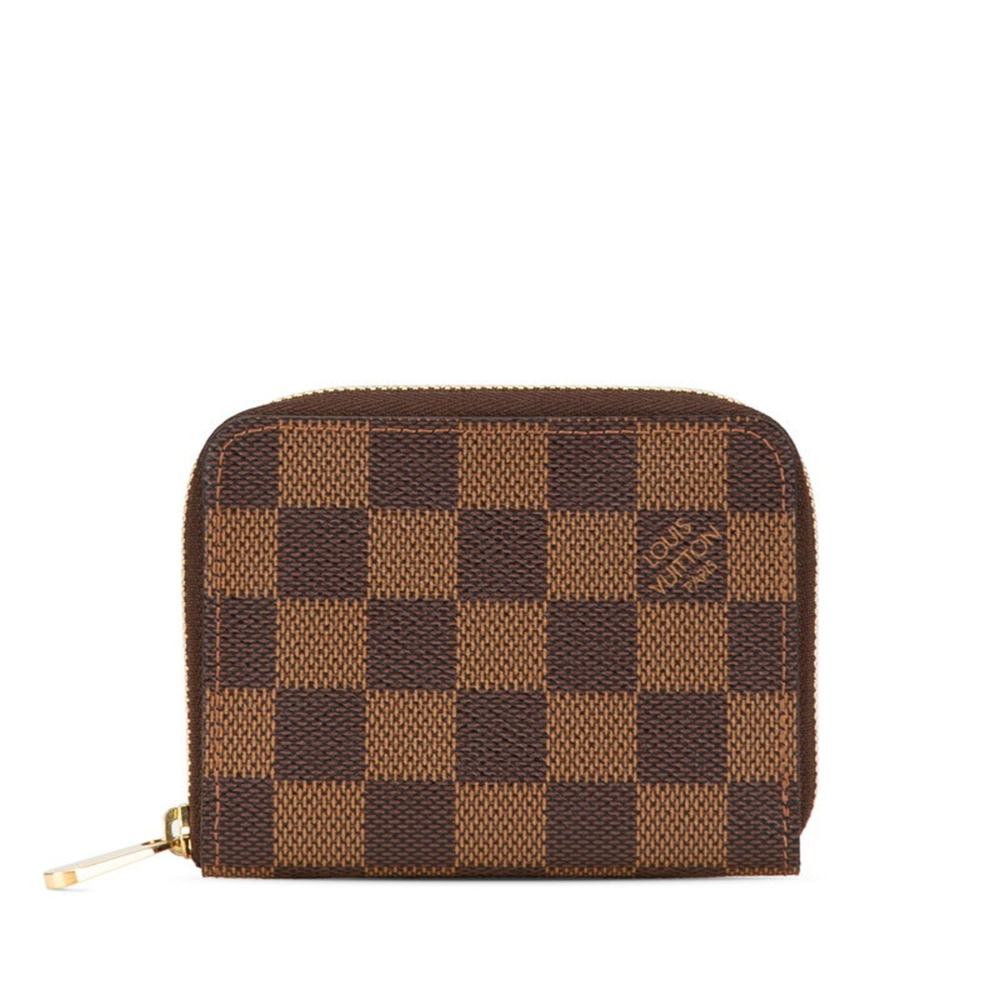 Louis Vuitton Damier Zippy Coin Purse Case N63070 Brown Pvc Women's Louis Vuitton