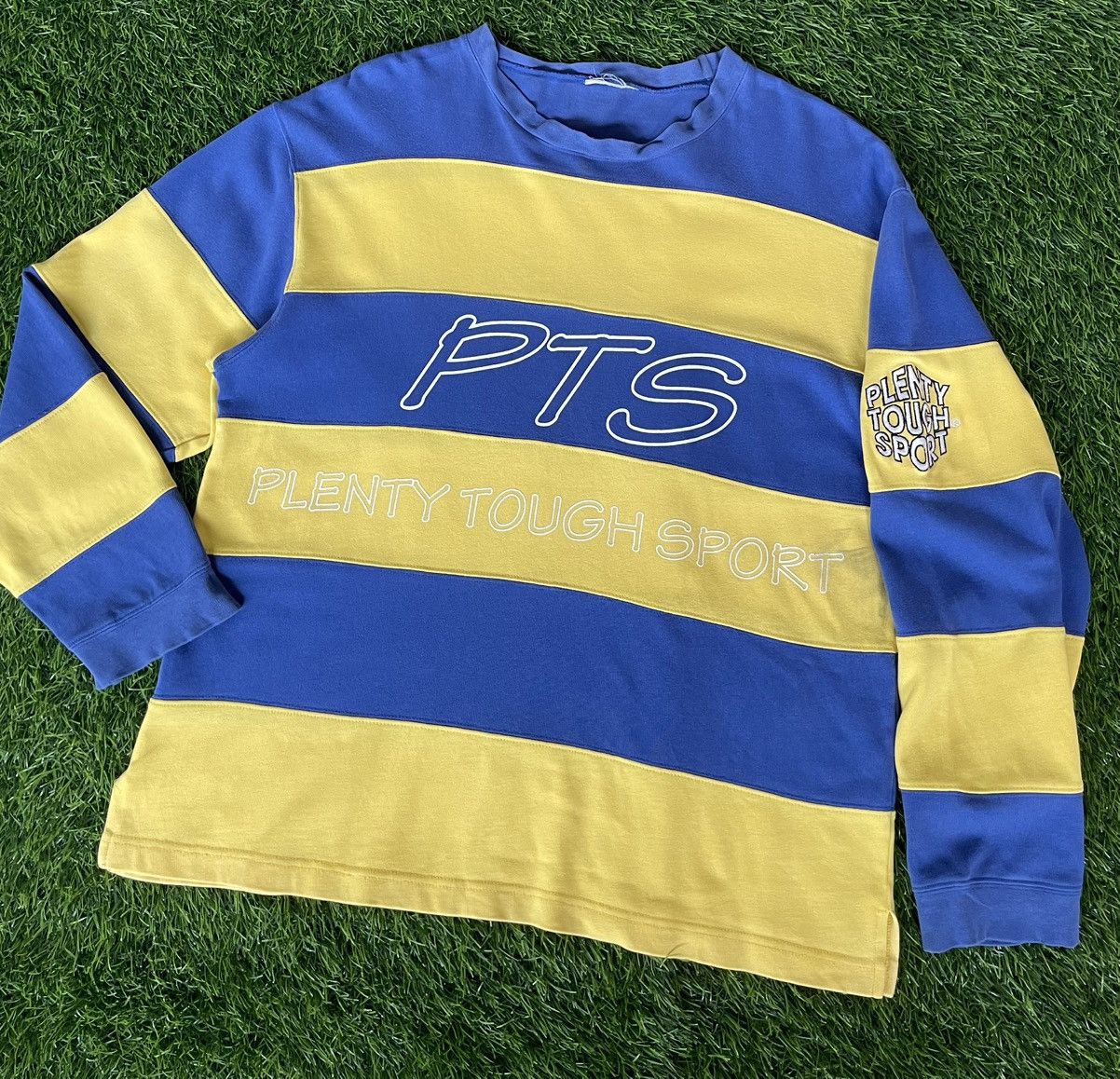 OVER THE STRiPES Vintage’90s🔥PLENTY TOUCH SPORT🔥Big Logo Spellout Striped Size US L / EU 52-54 / 3 - 13 Thumbnail