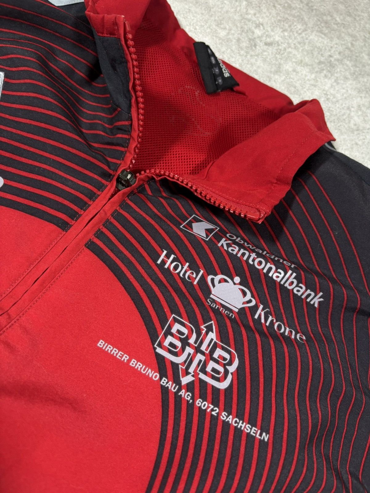 Adidas Vintage Adidas FC Sarnen Track Jacket RedBlack Three Stripes Size US L / EU 52-54 / 3 - 8 Thumbnail