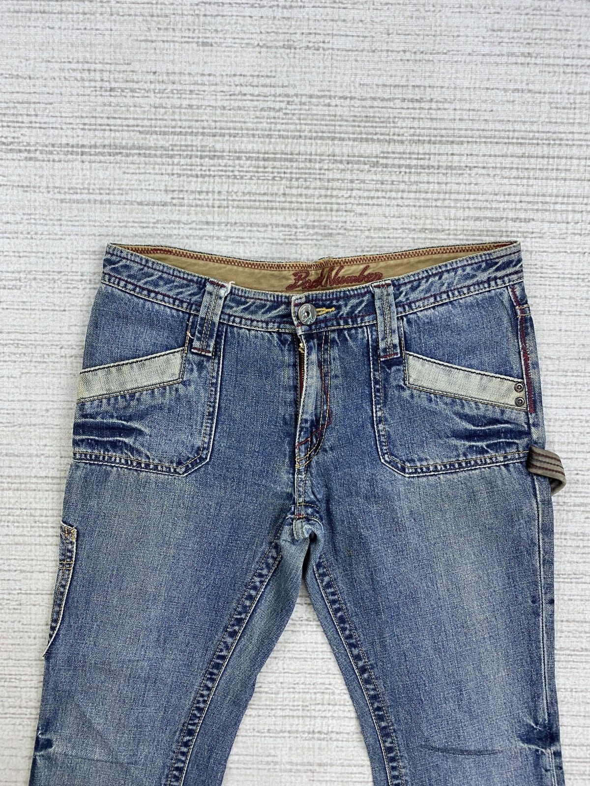 14th Addiction × Le Grande Bleu (L.G.B.) × Vintage Vintage Back Number Japan Carpenter Denim Pants Size US 31 - 5 Thumbnail