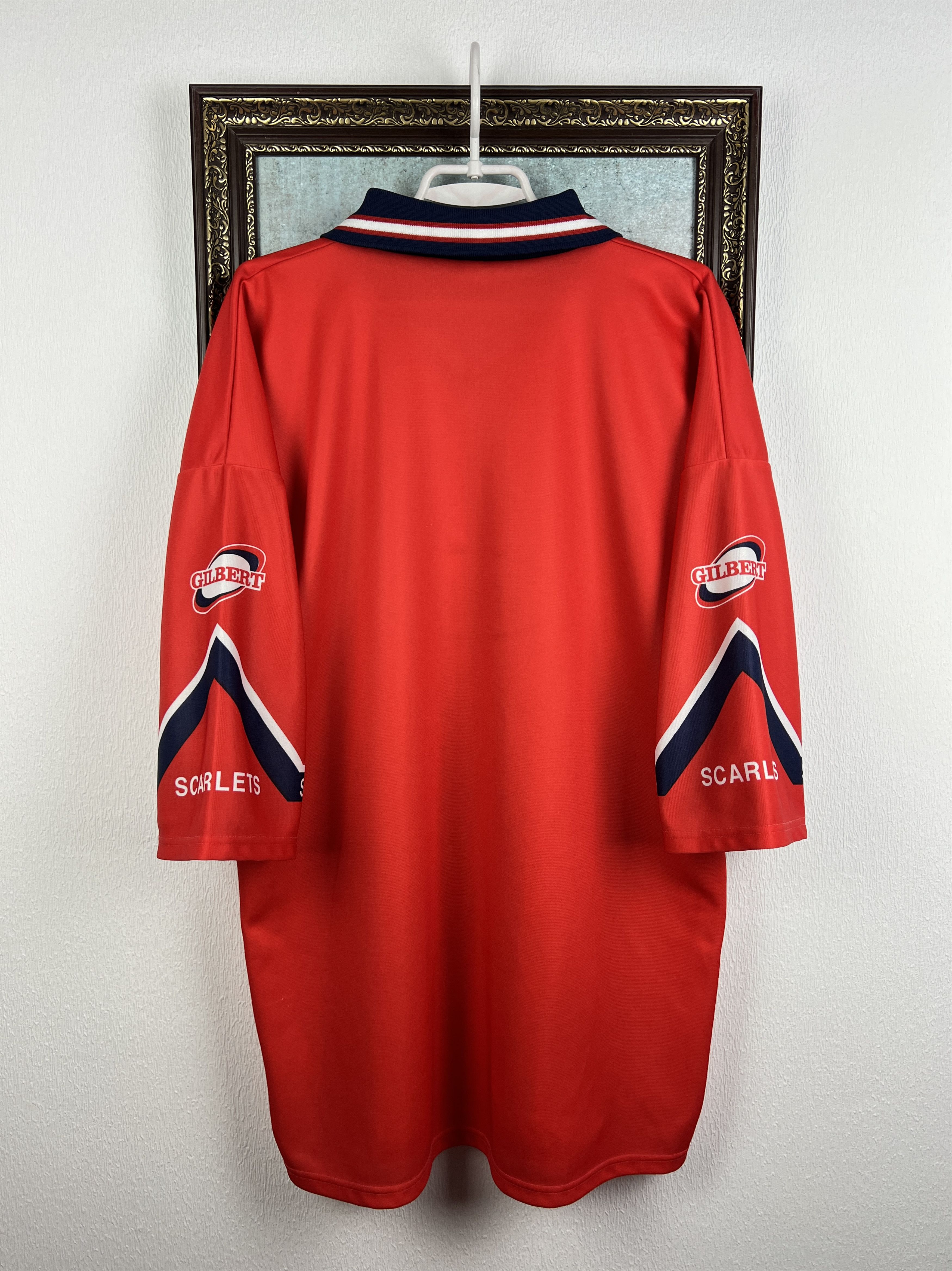 Vintage Llanelli Scarlets Wales Rugby Union Jersey Trikot Size 3XL Size US XXL / EU 58 / 5 - 8 Thumbnail