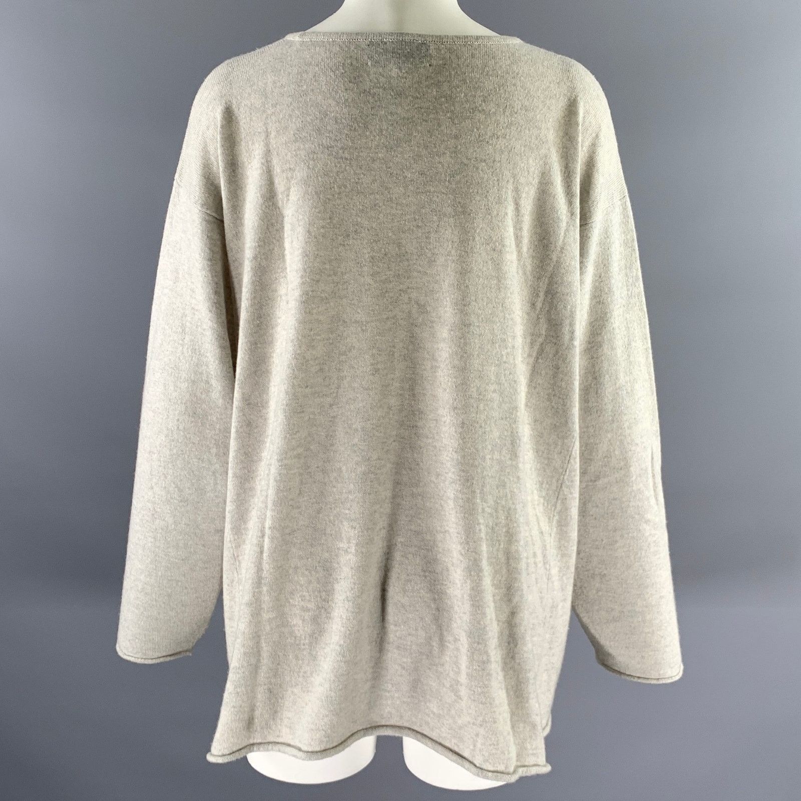 eskandar ESKANDAR Size M Light Grey Cashmere Sweater Size ONE SIZE - 4 Thumbnail