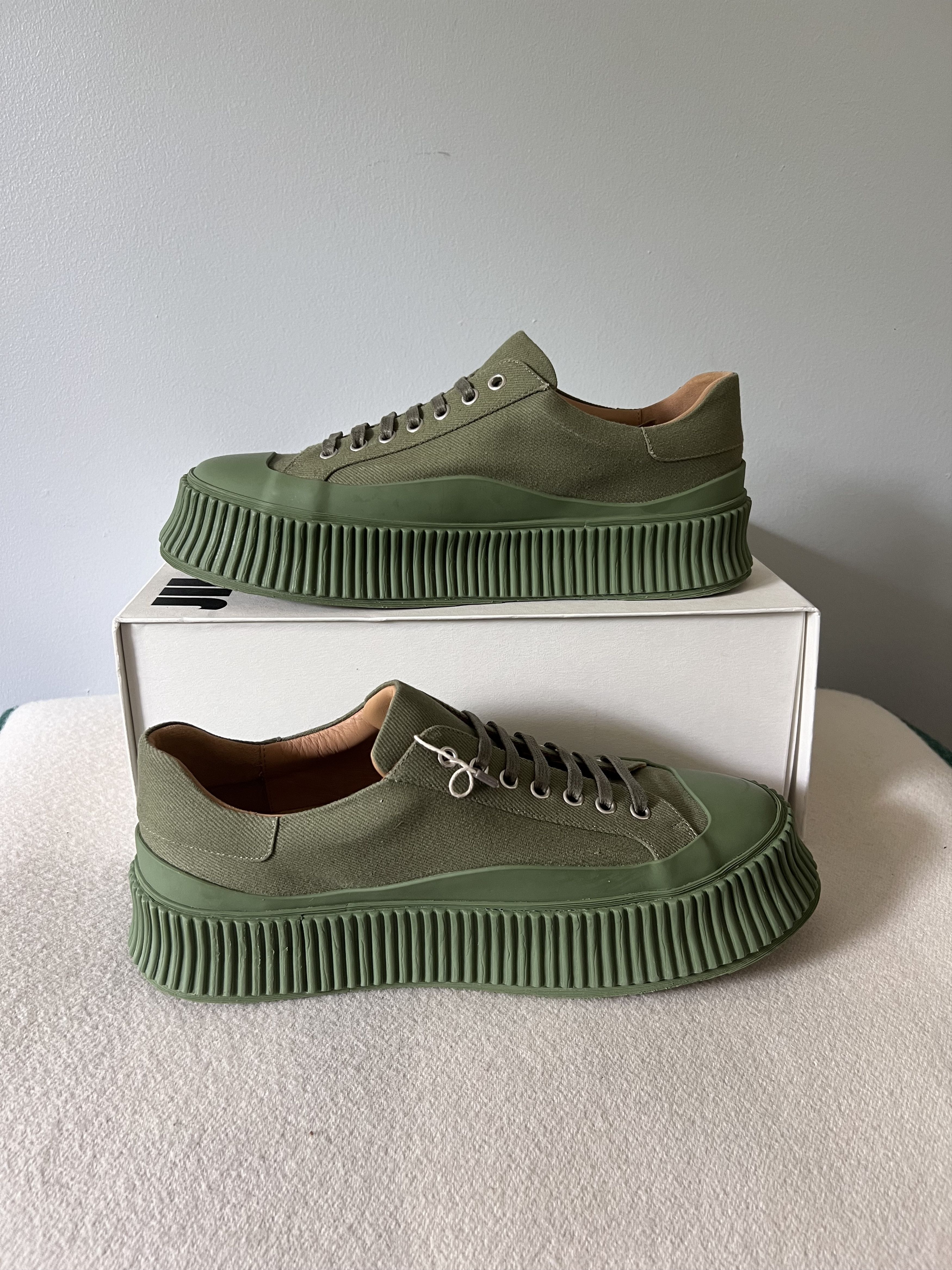 Jil Sander Jil Sander Canvas Drill Sneakers in Thyme Green Size US 9 / EU 42 - 3 Thumbnail