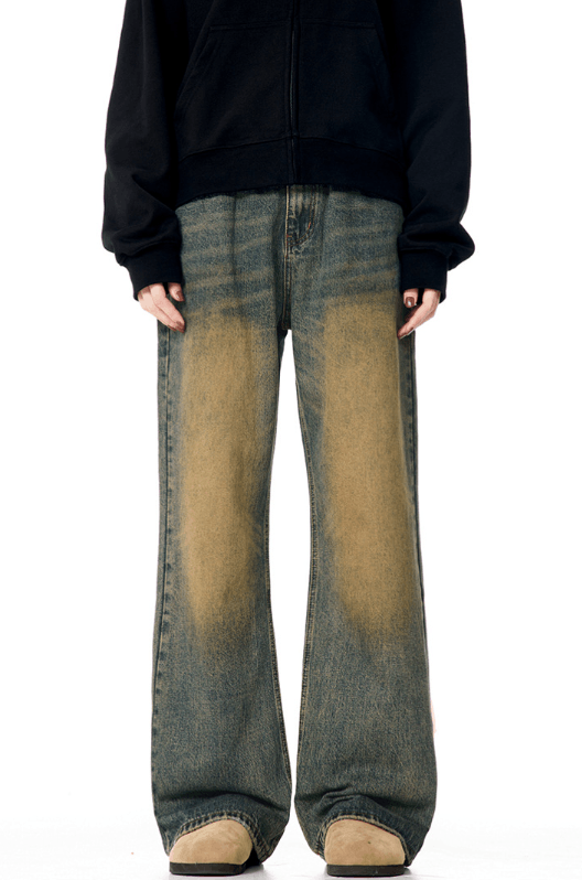Japanese Brand American high street loose retro distressed wide-leg jeans Size US 32 / EU 48 - 1 Thumbnail