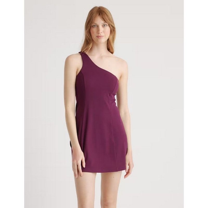 Quince Quince Ultra-Form OneShoulder Active Dress Plum Size XS NWOT Size XS / US 0-2 / IT 36-38 - 1 Thumbnail