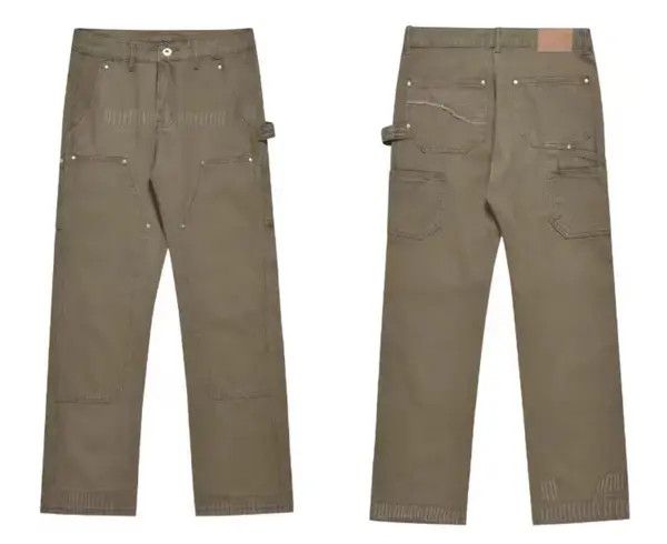 Japanese Brand VIBE Distressed double-knee lumberjack cargo trousers Size US 30 / EU 46 - 6 Thumbnail