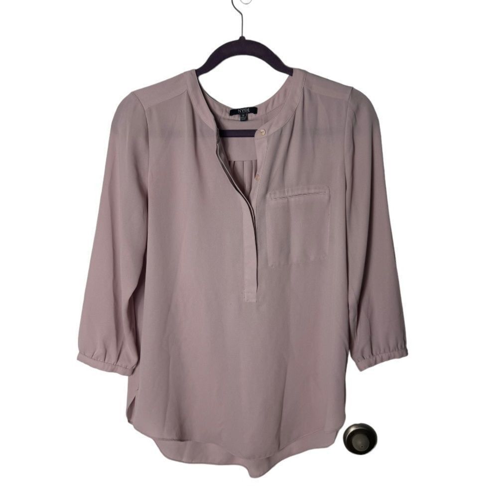 Other NYDJ Mauve Lightweight Popover Blouse – Size S Size S / US 4 / IT 40 - 2 Thumbnail