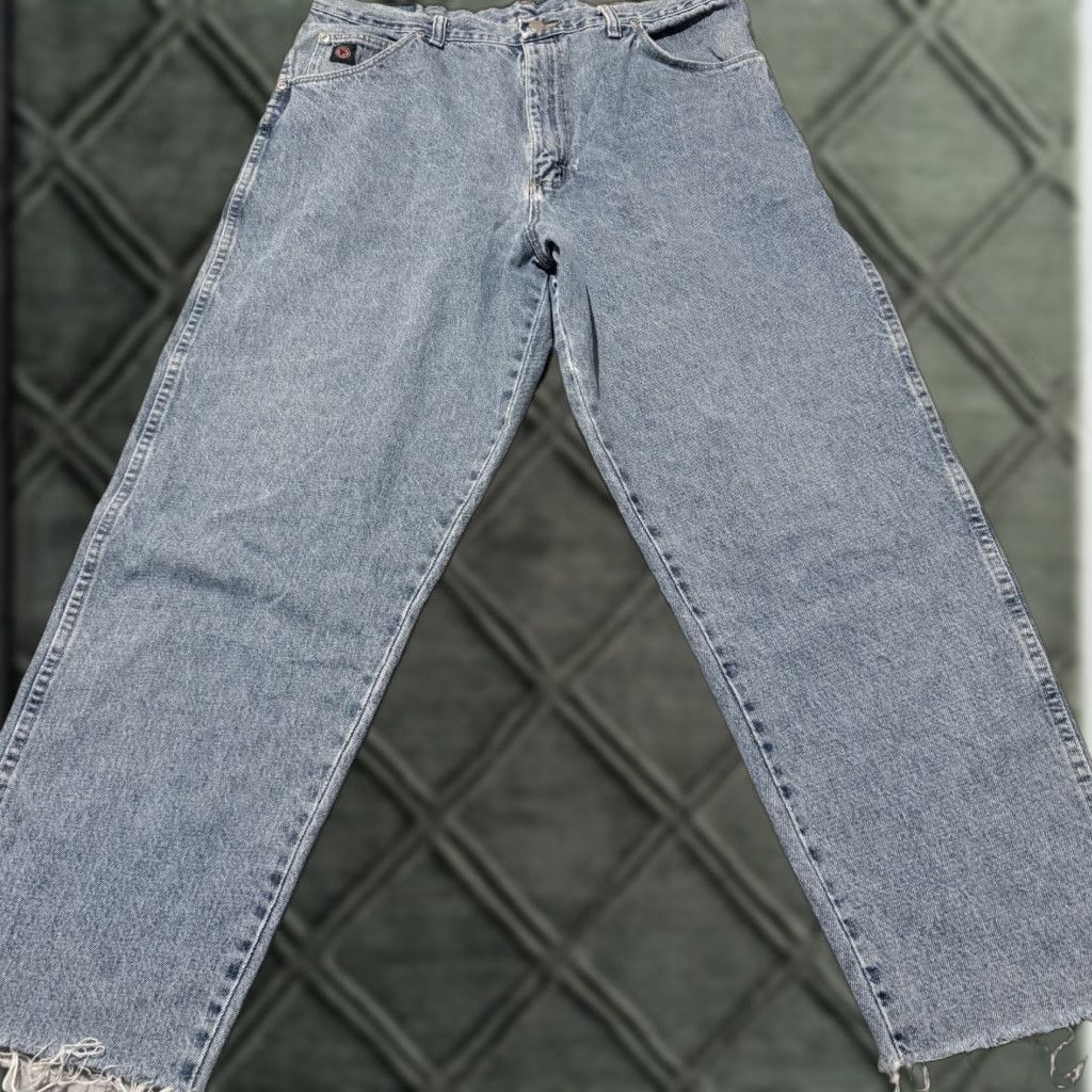 Wrangler Wrangler Jeans Men's Light Wash Blue 38x28 Straight Boots - 5-Pocket Denim Silver Edition Size US 38 / EU 54 - 1 Thumbnail