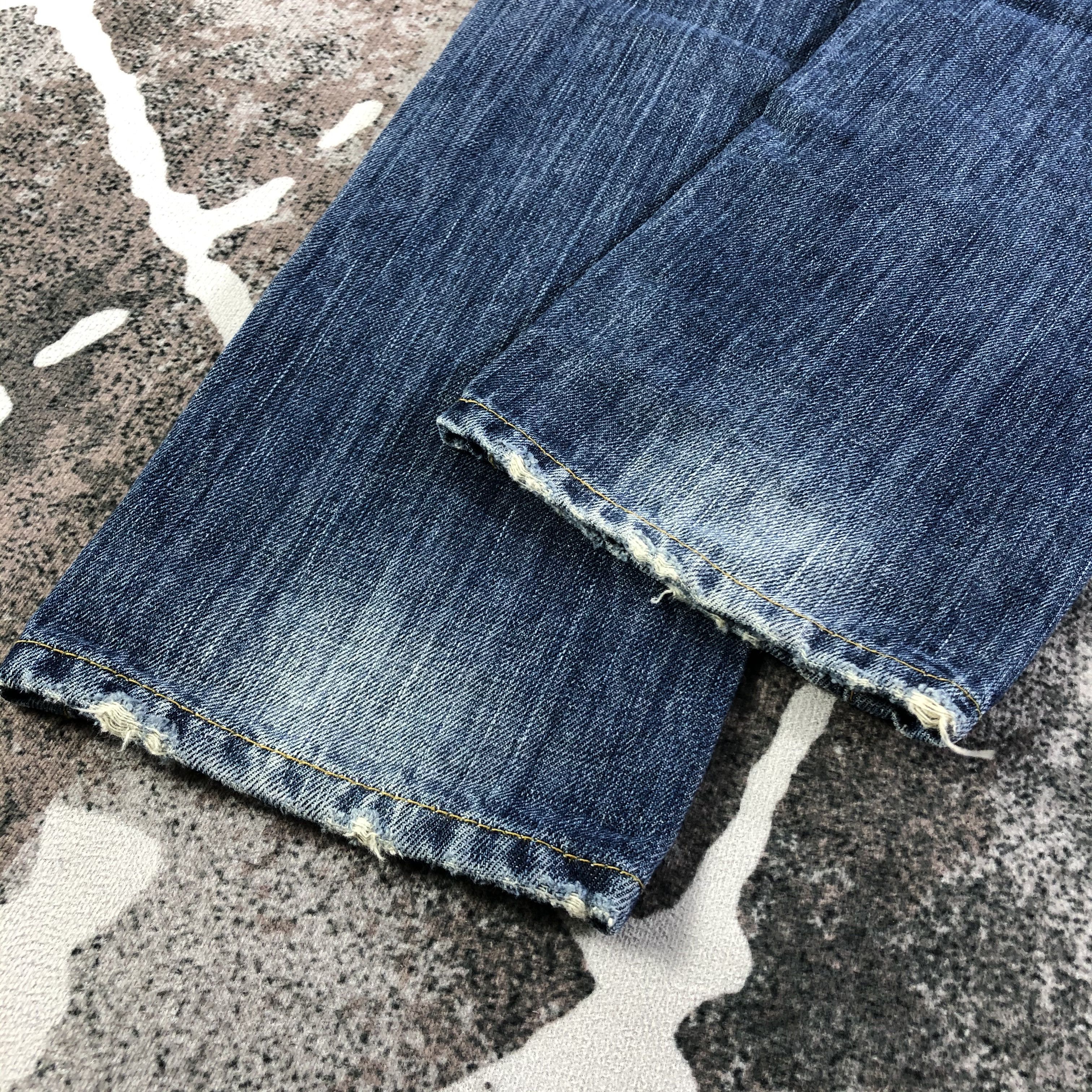 Japanese Brand Lucky Store Distressed Double Waist Jeans KJ1974 Size US 28 / EU 44 - 6 Thumbnail