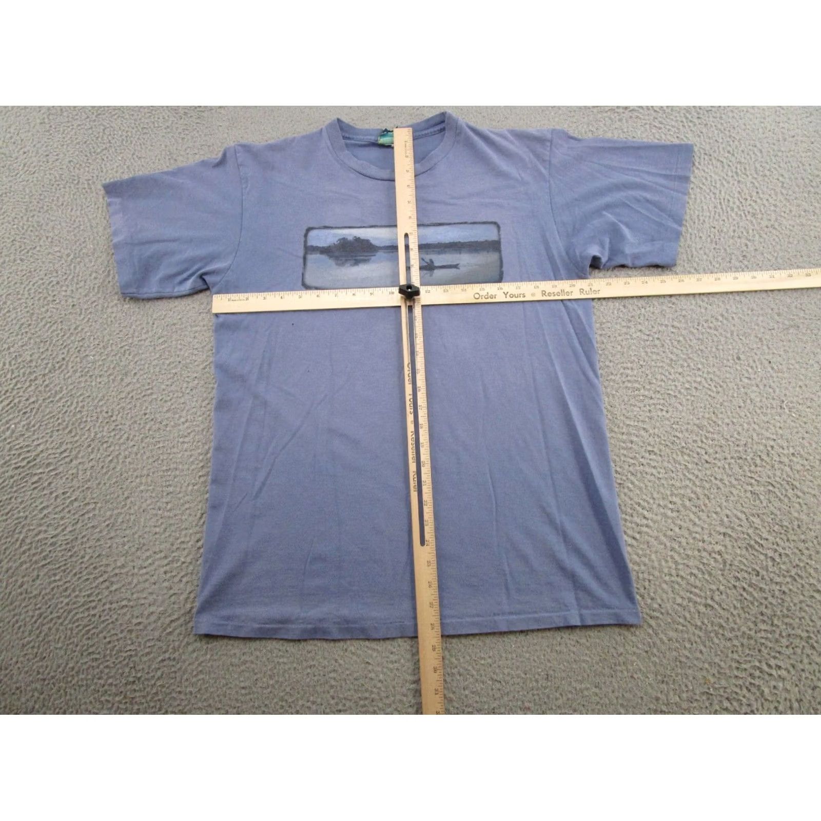 Vintage VINTAGE 90s Harborside Seldovia Alaska Graphic Tee Shirt Canoe Lake Nature Short Sleeve Crew Neck Men M Cotton Blue 90s Vintage Shirt Mens Size US M / EU 48-50 / 2 - 6 Thumbnail