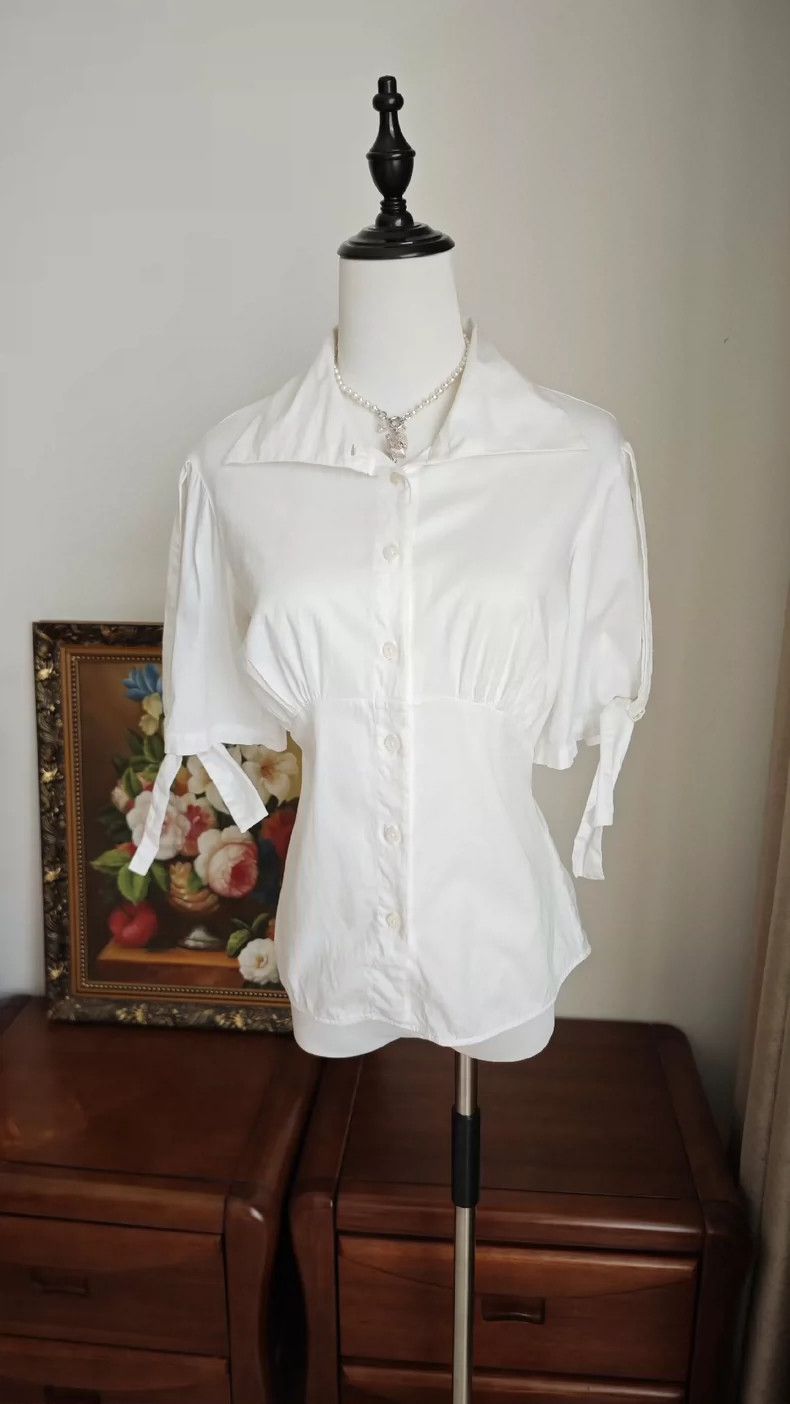 Vivienne Westwood Vivienne Westwood White tie small shirt top Size M / US 6-8 / IT 42-44 - 3 Thumbnail