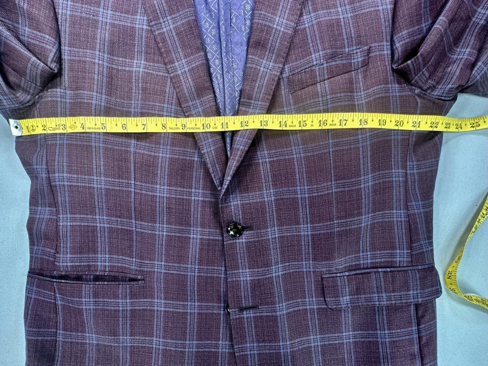 Ted Baker Ted Baker Men 44 Purple Endurance Single Breasted Sport Coat Size 44R - 3 Thumbnail