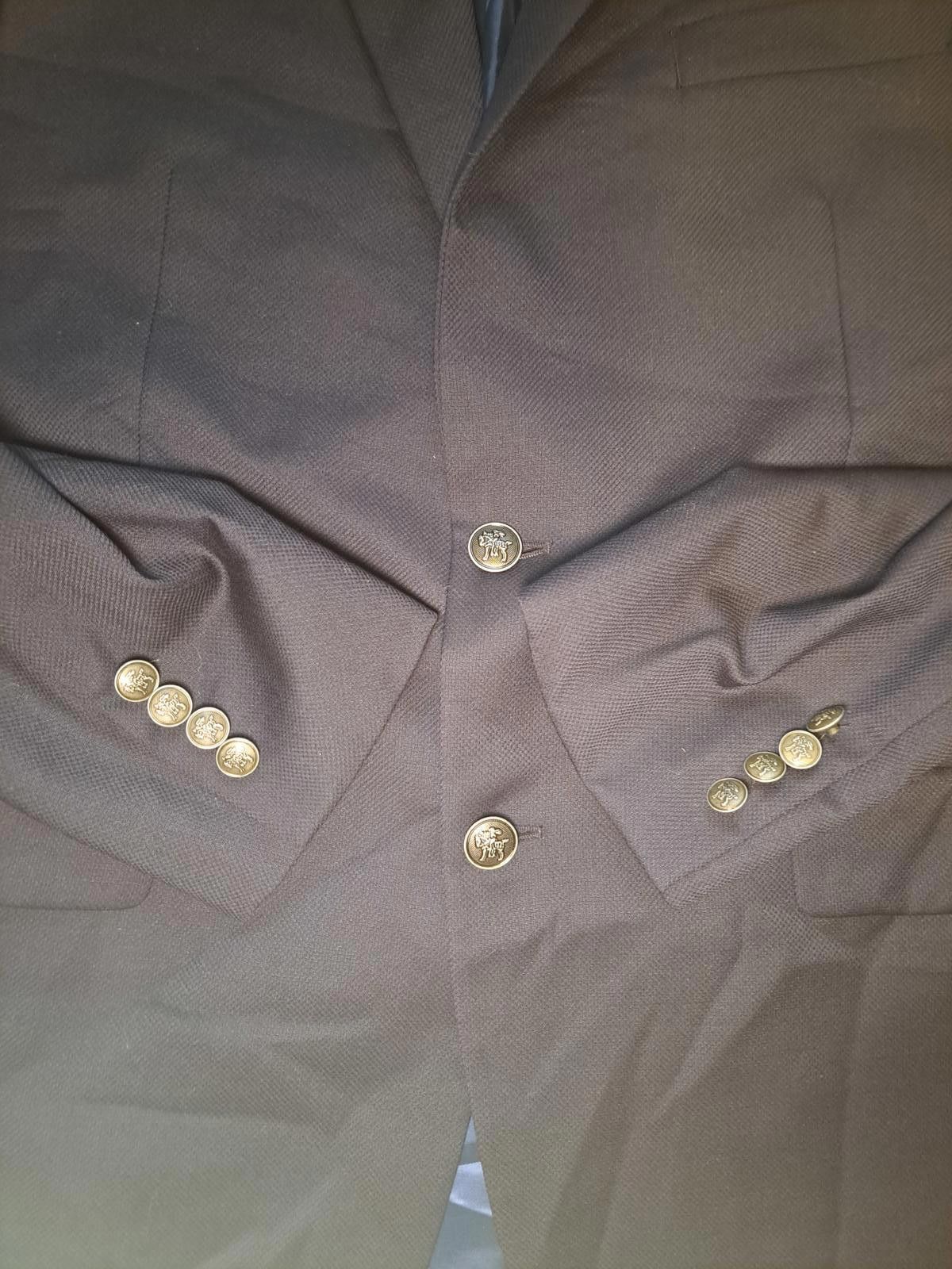 Hart Schaffner Marx Hart Schaffner Marx Blazer Mens 42R Navy Wool Silver Buttons Size 42R - 4 Thumbnail