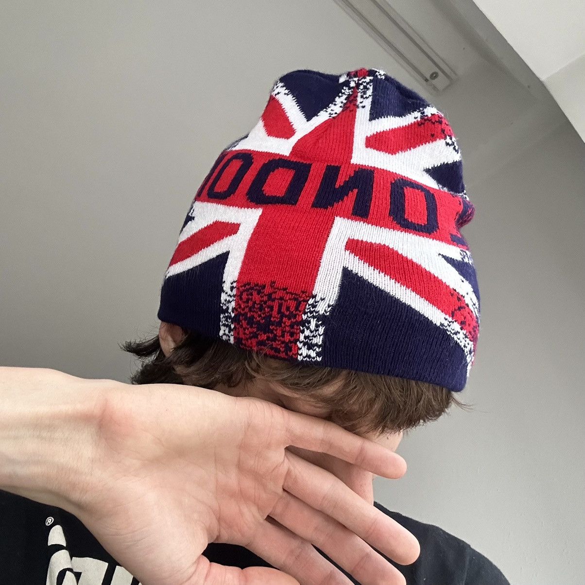 Hysteric Glamour × Undercover 00s London British Flag Knit Beanie Hat Yohji Yamamoto Vibe Size ONE SIZE - 6 Thumbnail