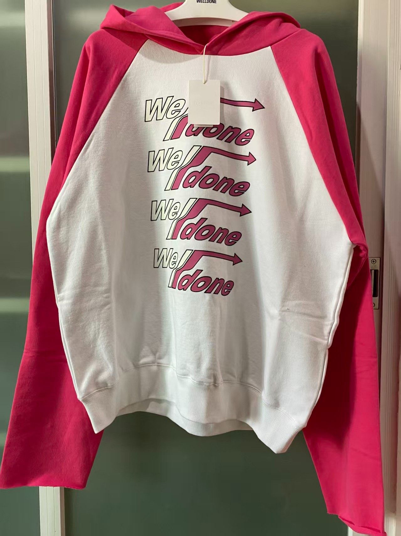 we11done Colorblock Logo Lettering Hoodie