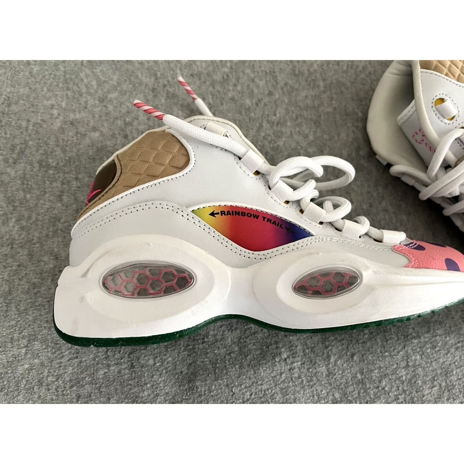 Reebok Reebok Question Candy Land Sneaker GZ0081 Mens 4 Womens 5.5 Multicolor Rainbow Trail Hasbro Iverson Basketball Athletic Mid Top Lace Up Shoes Size US 4 / IT 34 - 5 Thumbnail