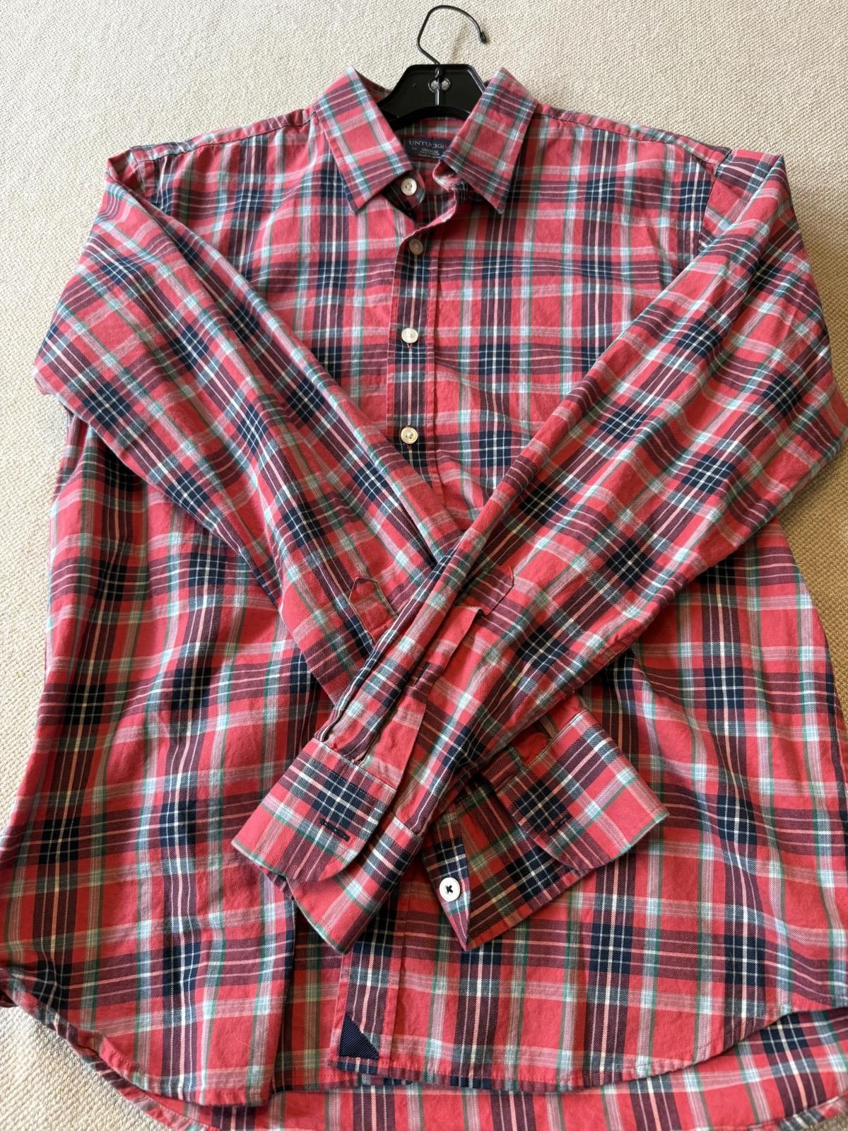 UNTUCKit Men's Medium Red Plaid Button-Up Shirt by UNTUCKit Size US M / EU 48-50 / 2 - 1 Thumbnail