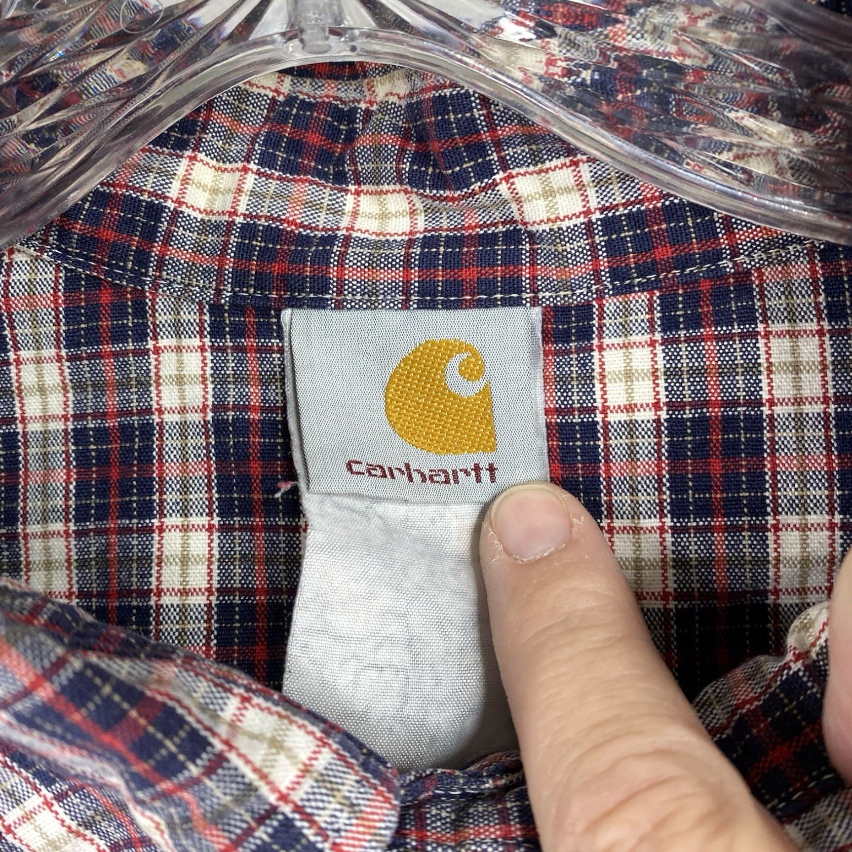Carhartt VINTAGE Carhartt Shirt 3XL Made in USA Red Plaid Woven Long Sleeve Button Up Mens Size US XXL / EU 58 / 5 - 4 Thumbnail
