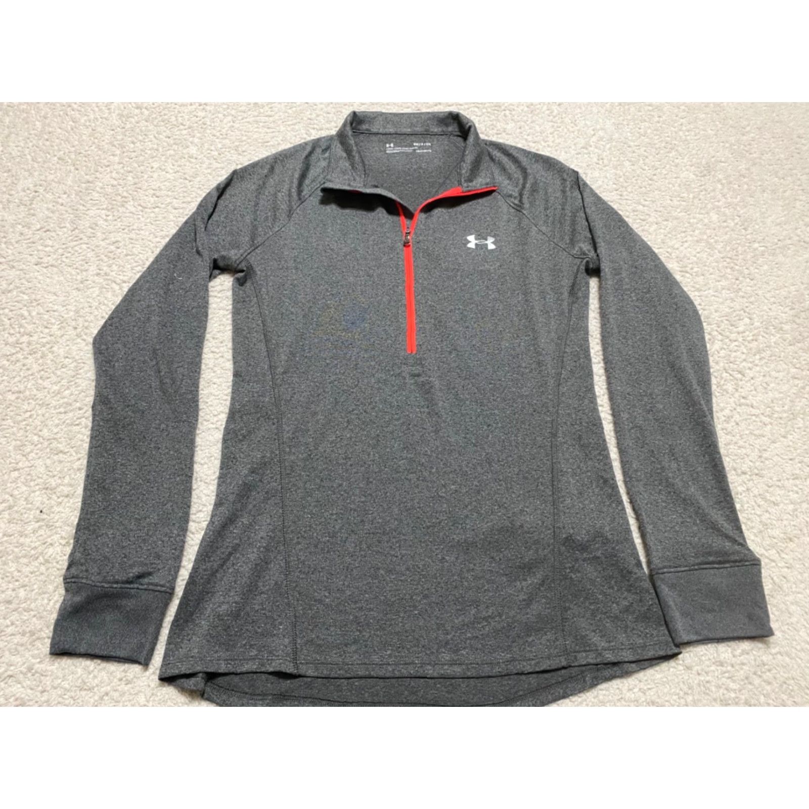Under Armour Under Armour Womens Small Shirt Gray Long Sleeve 1/4 Zip HeatGear Pullover Size S / US 4 / IT 40 - 3 Thumbnail