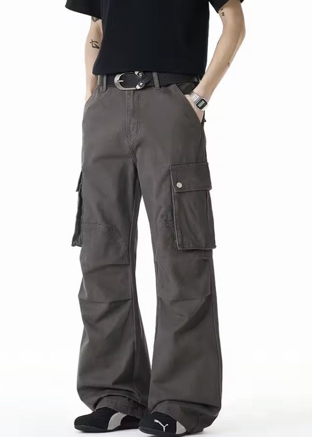 Japanese Brand Cargo Paratrooper Pants Loose Straight Large Pockets Size US 33 - 3 Thumbnail