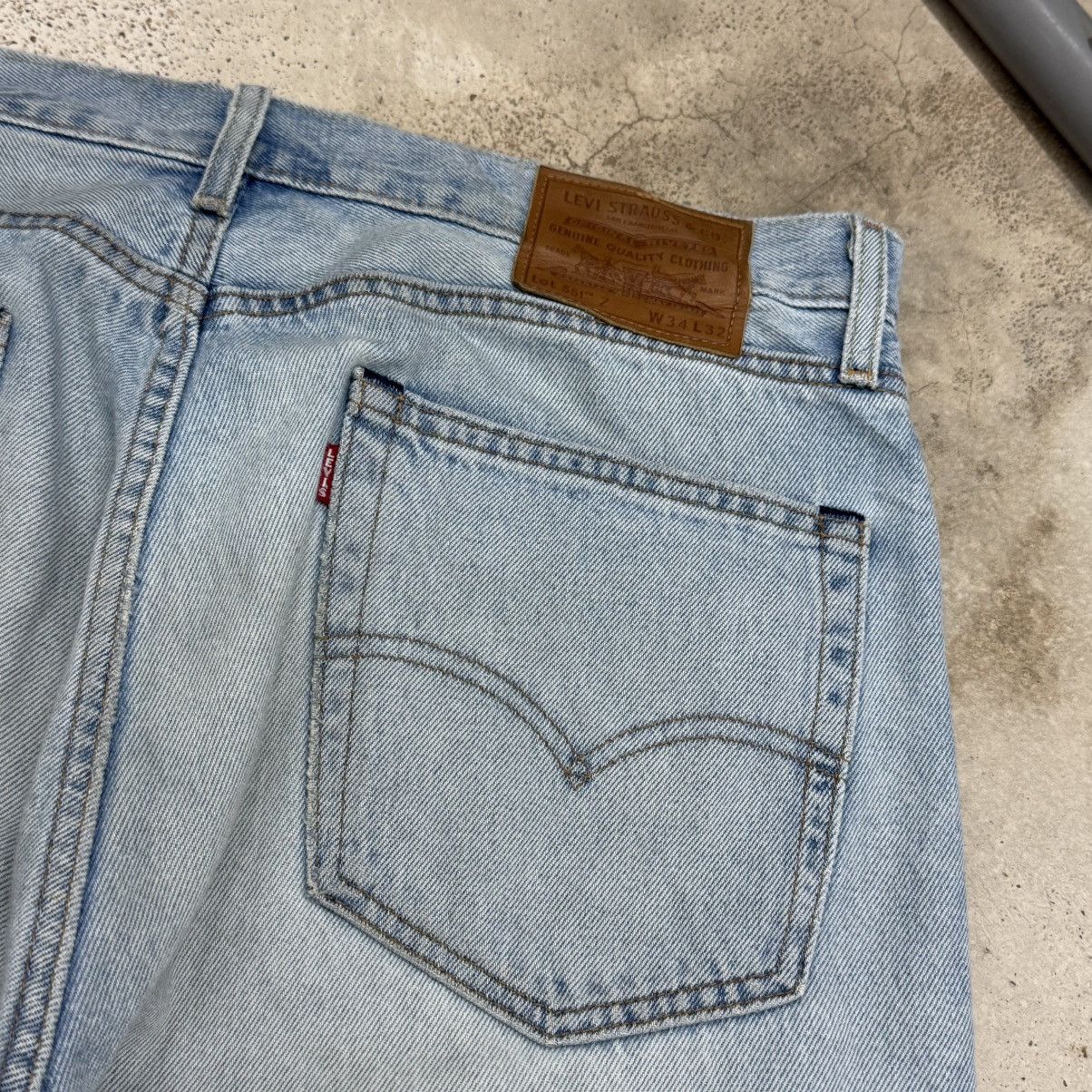 Levi's Levis 551 Big E Hemp Repaired Denim Pants Size US 35 - 15 Thumbnail