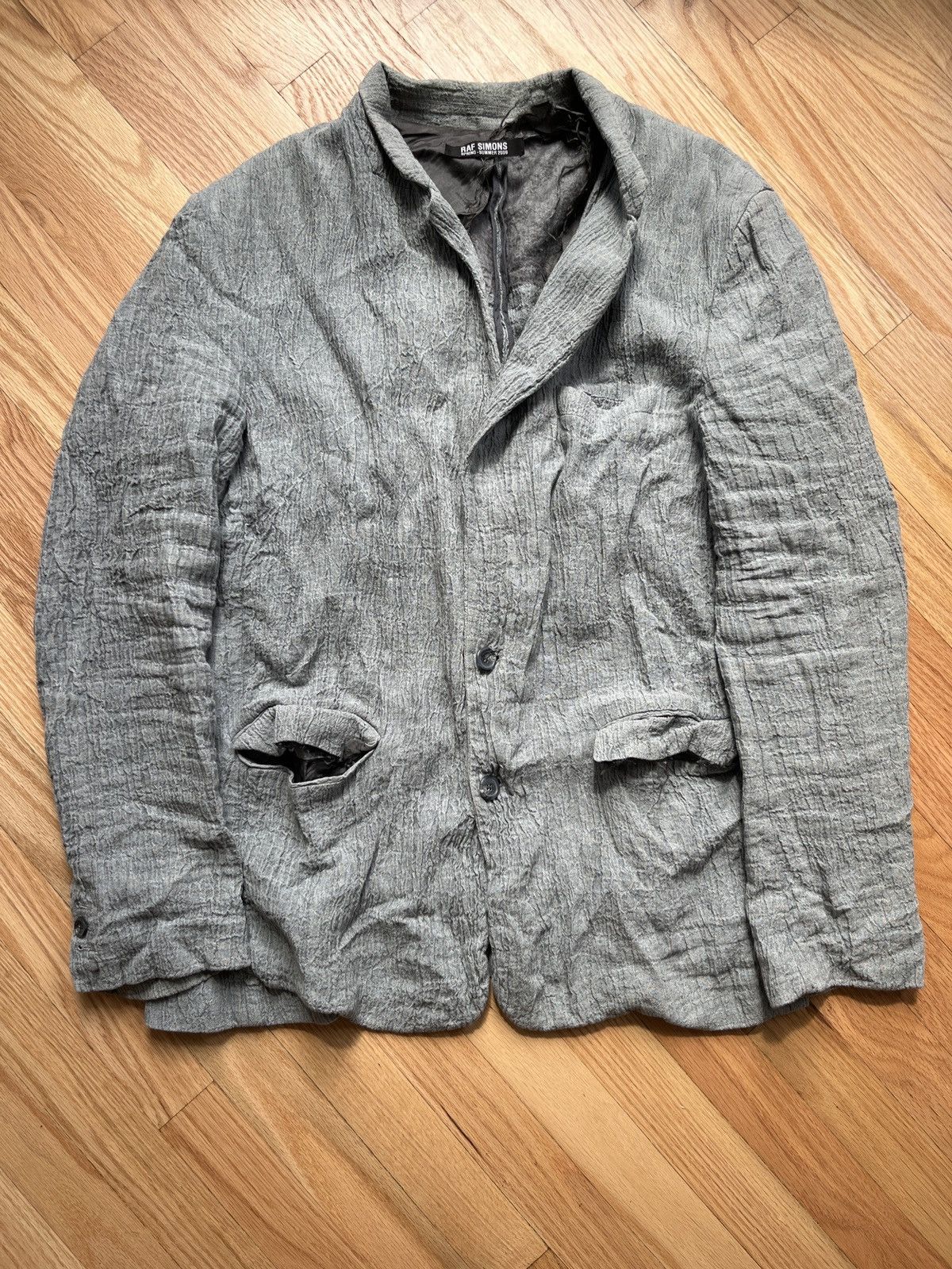Raf Simons Raf Simons S/S 2006 Linen Blazer Destroyed 1 of 1 size 50 Size 50R - 1 Thumbnail