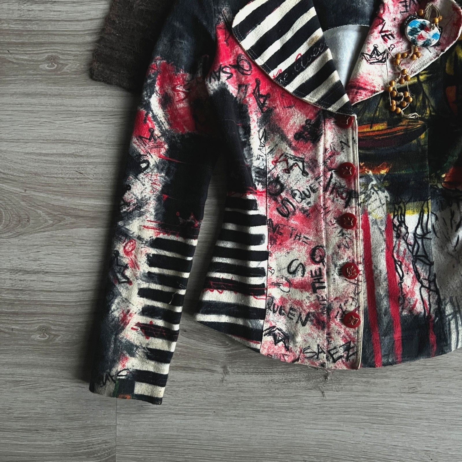 Other Save The Queen Y2K Printed Punk Blazer Jacket 9724AC Size XS / US 0-2 / IT 36-38 - 4 Thumbnail