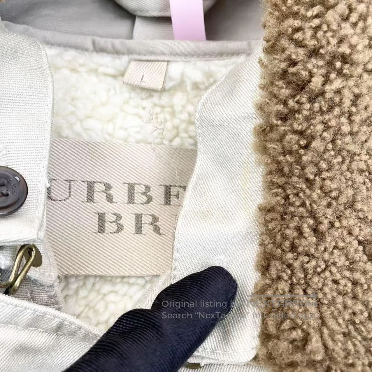 Other Burberry Beige jacket with cotton fur collar| Size L / US 10 / IT 46 - 7 Thumbnail