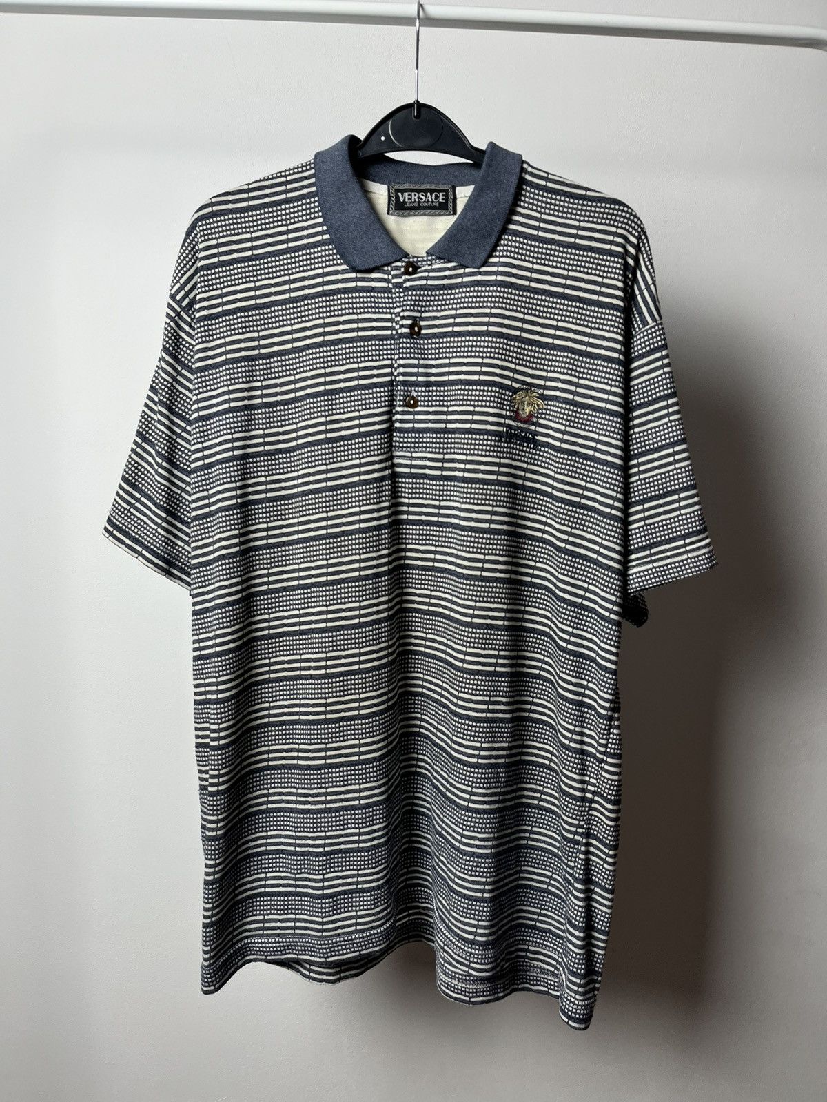Versace × Versace Jeans Couture × Vintage Vintage Versace Jeans Couture Medusa Polo T Shirt Size US XL / EU 56 / 4 - 1 Thumbnail