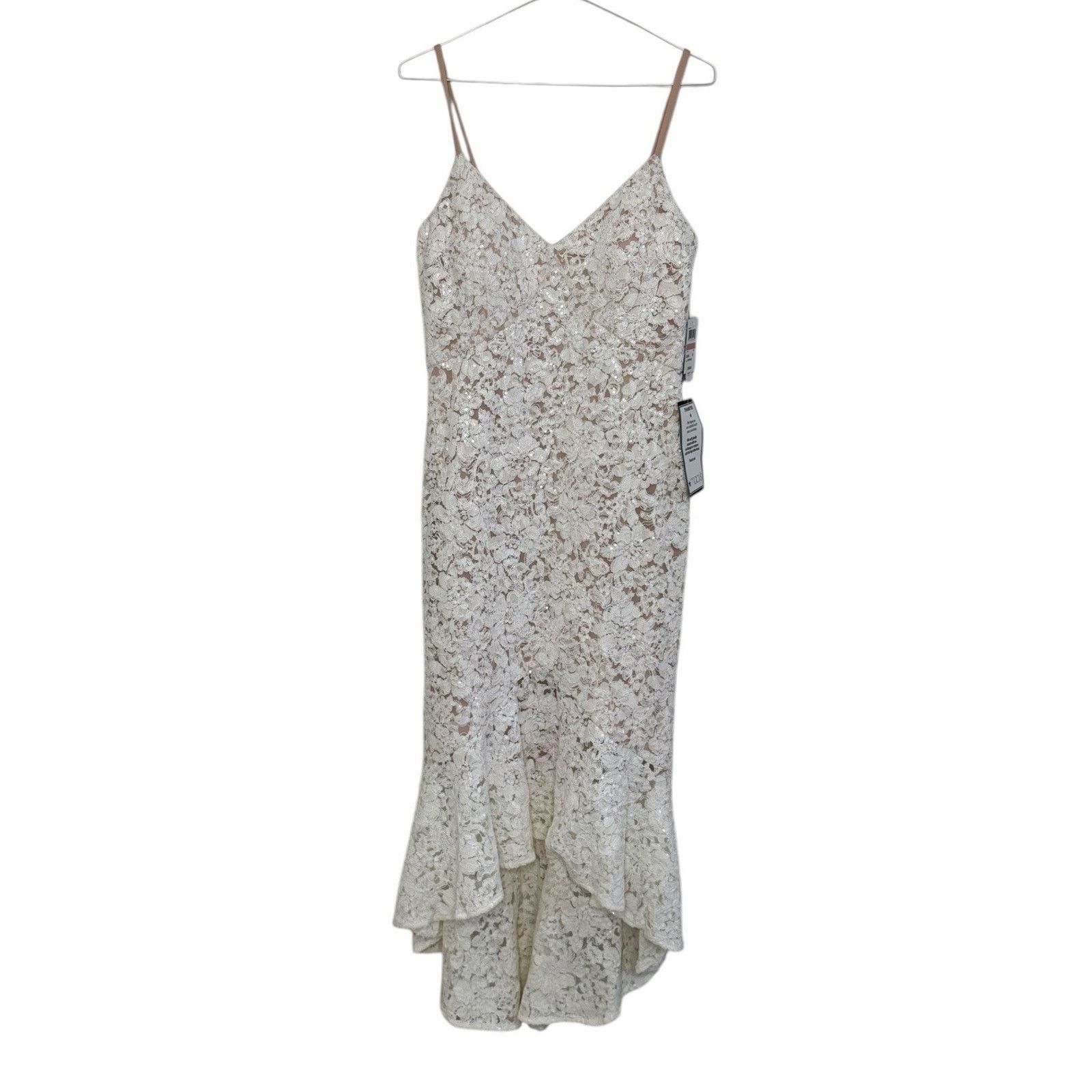 Other NIGHTWAY Mermaid High-Low Flounce Hem Lace Dress Sequin 10 Size M / US 6-8 / IT 42-44 - 3 Thumbnail