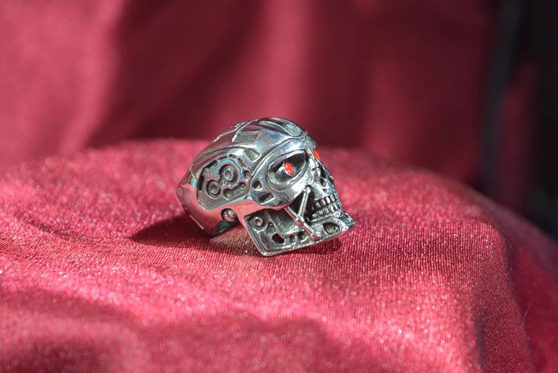 Jewelry Terminator T800 Jewelry Rings Chrome Ring (Size 7-13) Size ONE SIZE - 3 Thumbnail