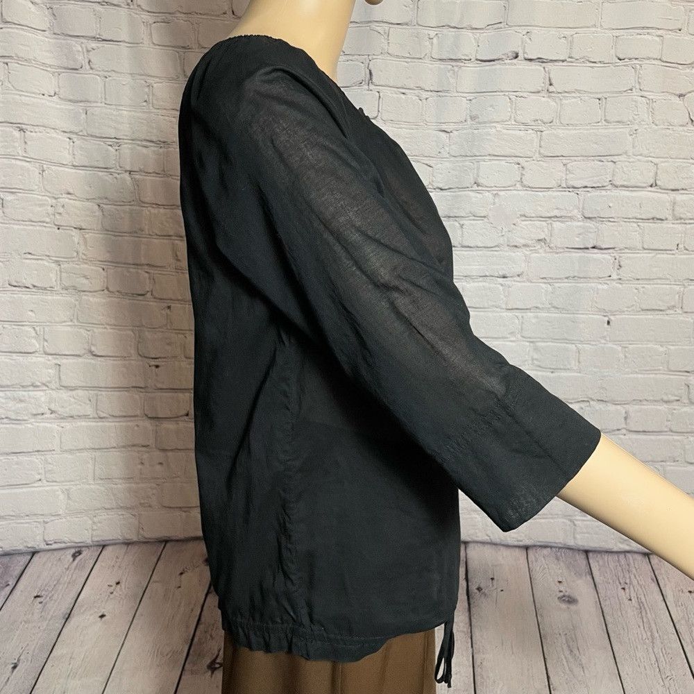 Norma Kamali Norma Kamali Black Cotton 3/4 Sleeve Top Size S Size S / US 4 / IT 40 - 5 Thumbnail
