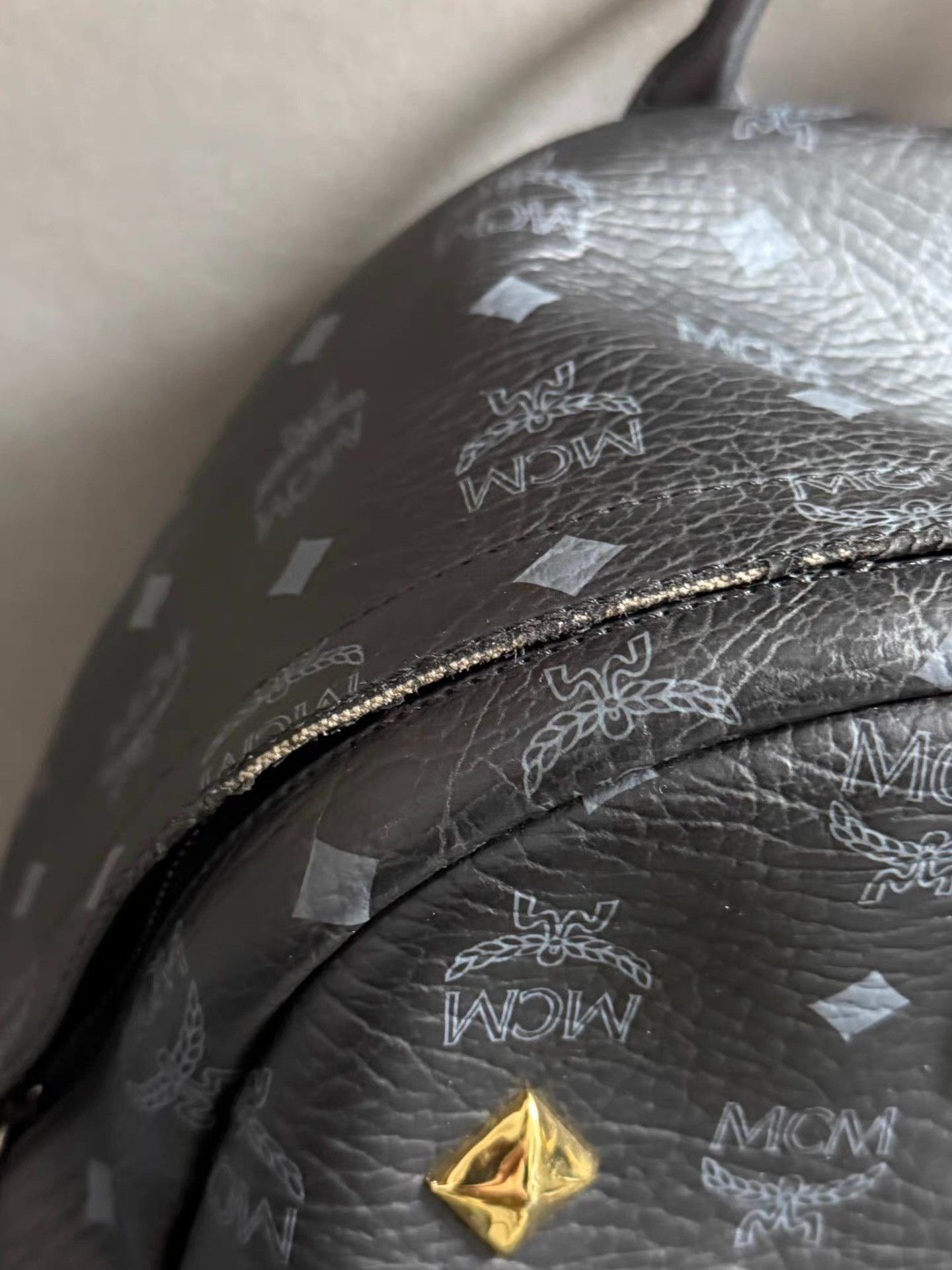 MCM Genuine MCM Studded Monogram Backpack Ｑ20 Size ONE SIZE - 8 Thumbnail