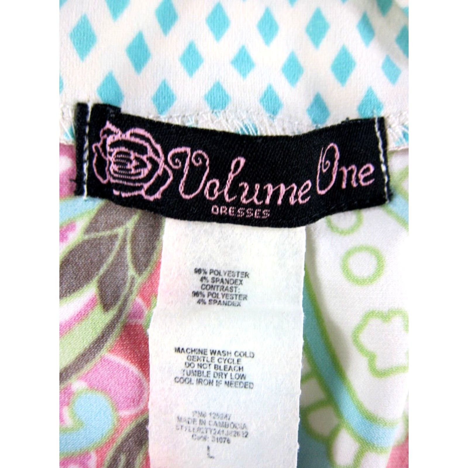 Vintage VTG Volume One Shift Dress 3/4 Sleeve Floral Paisley Stretch L Pink Womens Vintage Knee Length Dress Size L / US 10 / IT 46 - 3 Thumbnail