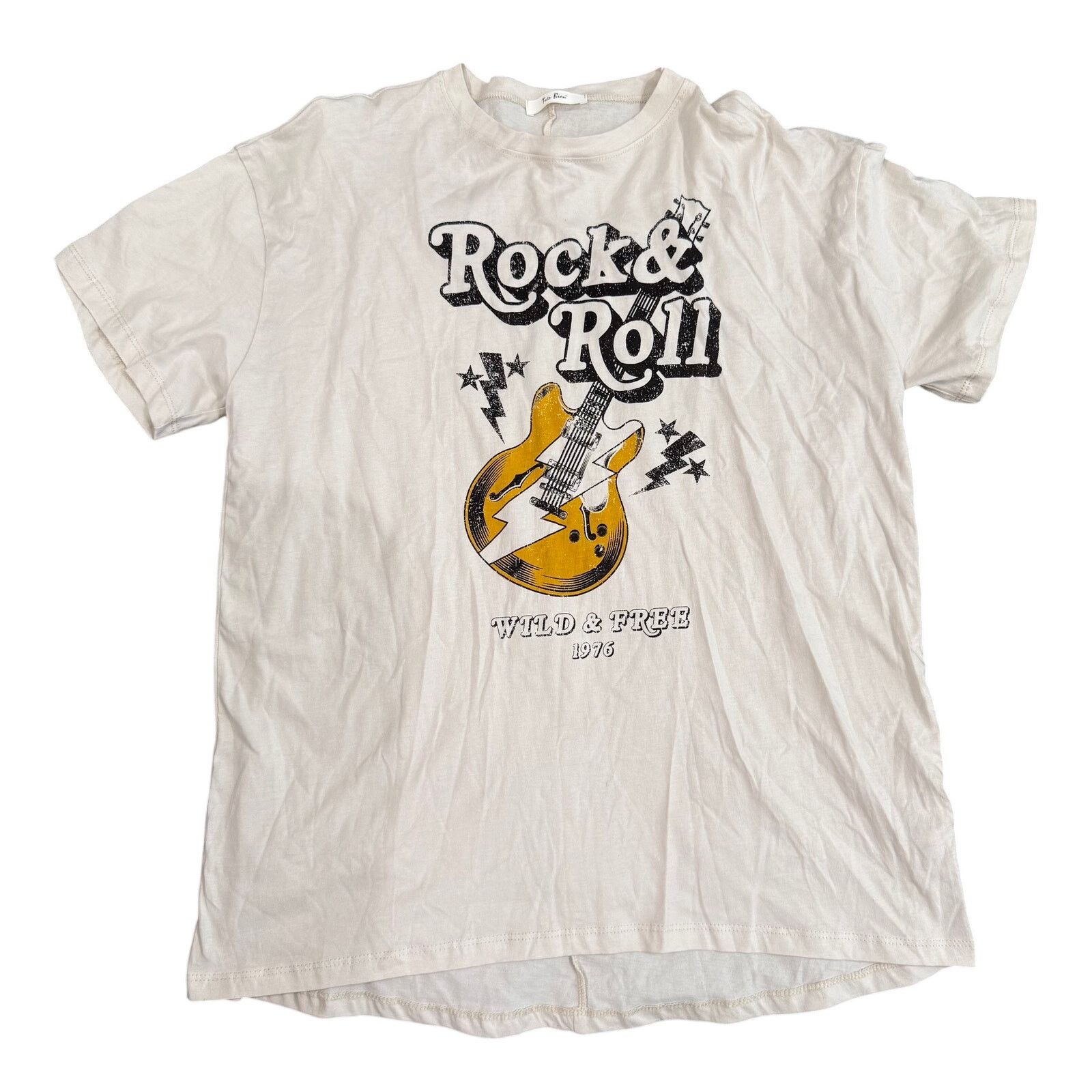 Tres Bien Tres Bien Rock & Roll Graphic T-Shirt in Beige, Size M/L Size L / US 10 / IT 46 - 1 Thumbnail